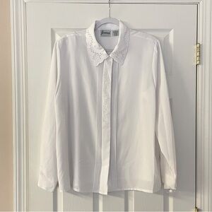 NEW! White Dressy Button Down Collar Shirt